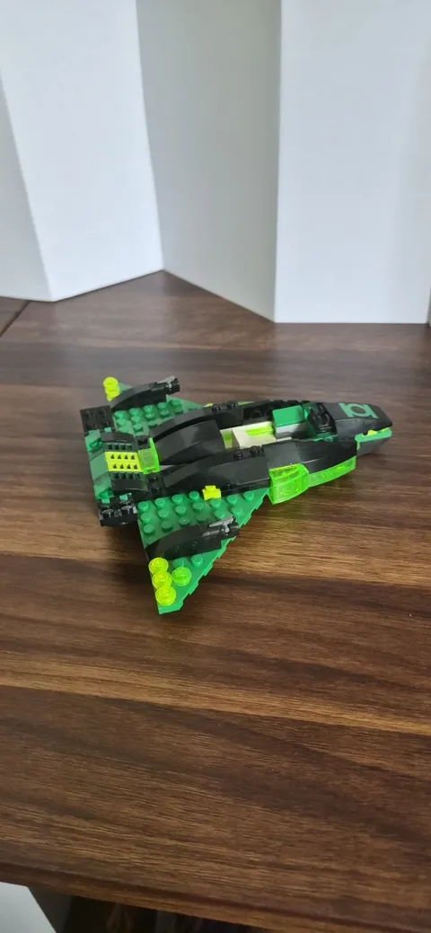 LEGO Green Aircraft Jet Build Trans-Neon Green Canopy