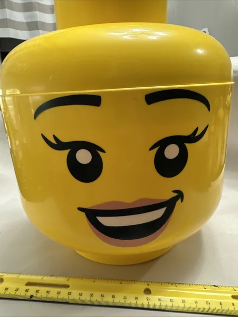 Lego Toy Storage LIPSTICK Brick Girl Head Plastic Container Storage Bin LARGE