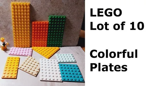 LEGO Assorted Plate Set Lot of 10 Colorful Fiesta Build Carnival Fair Girl Color