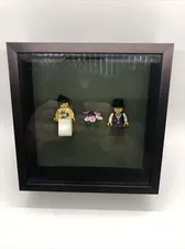 Lego Bride And Groom Mini Figs W/ Bouquet Framed Wedding Gift Couple