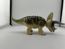LEGO Triceratops Dinosaur Figure Printed Tan/Olive/Gray 
