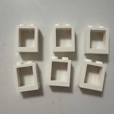LEGO Parts 60592 (6pcs) FRAME WINDOWS 1x2x2 FLAT FRONT