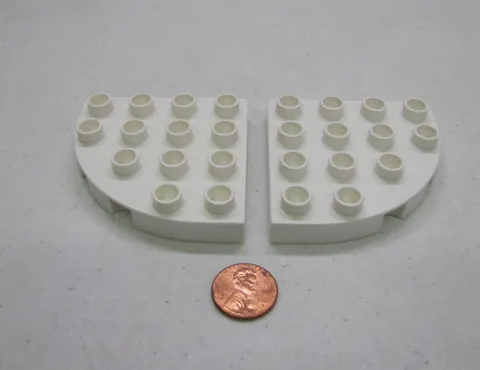 Lego Duplo White Baseplate Quarter Round Circle 2 Pieces Parts