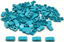 Lego 100 New Medium Azure Slopes Sloped Curved 2 x 1 x 2/3 Parts