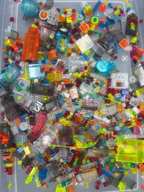 1 lb. Translucent Lego Bricks and Pieces - Multicolor (Lot B)