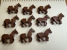 Lego Animal Reddish Brown Horse Lot Of 10