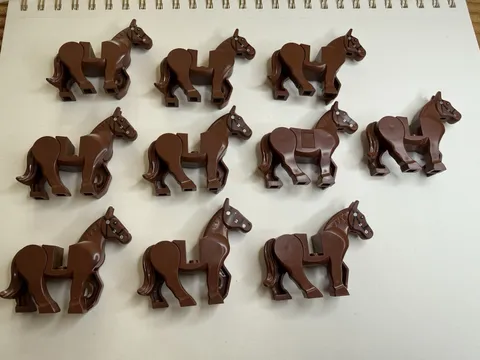 Lego Animal Reddish Brown Horse Lot Of 10