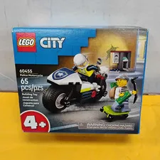 LEGO City Police Motorcycle Chase 60455 Complete Set 65 Pieces Ages 4+ Box