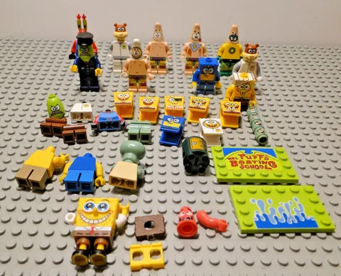 LEGO SpongeBob SquarePants Minifigure Lot Mr. Krabs SpongeBob Squidward Plankton