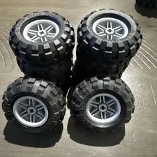 Lego Balloon Wheels. 56x26. With Grey Rims. Lot Of 8.