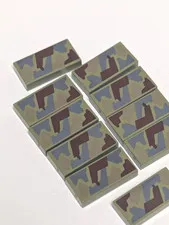 New LEGO 1x2 Tile - Printed Camouflage Pattern 40801 - Lot of 10 Tiles