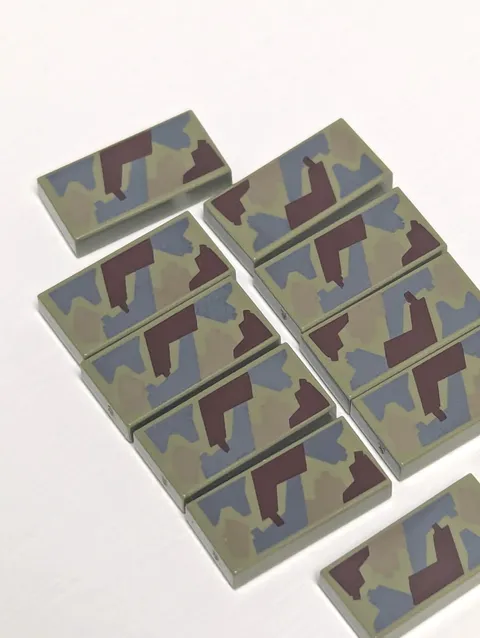 New LEGO 1x2 Tile - Printed Camouflage Pattern 40801 - Lot of 10 Tiles