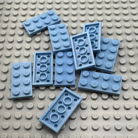 LEGO Plate - Medium Blue - 2 x 4 - QTY x10