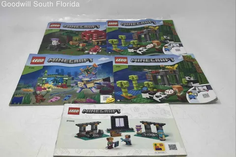Lot Of 5 Pcs Assorted Lego Minecraft Mixed Instruction Manuals For Age 3+