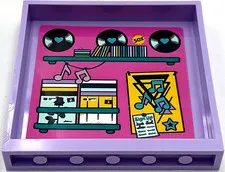 Lego New Lavender Panel 1 x 6 x 5 with Shelves Vinyl Records CDs Poster Part