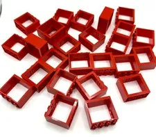 LEGO Large lot Red Window 1 x 4 x 3 - No Shutter Tabs inv.614