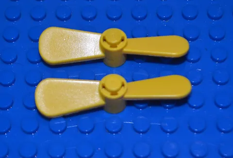 LEGO #4745 Airplane Propeller 2 Blade Yellow 5.5 diameter 2PC