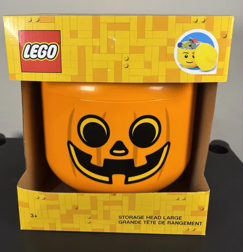 LEGO  Halloween Pumpkin Large Storage Head Container (NEW)