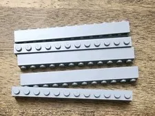 LEGO Light Bluish Gray 1 X 12 Brick. QTY 5. Part No. 6112