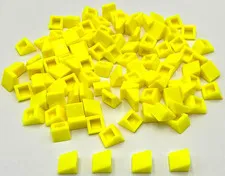 Lego 100 New Neon Yellow Slopes Sloped 30 1 x 1 x 2/3 Parts