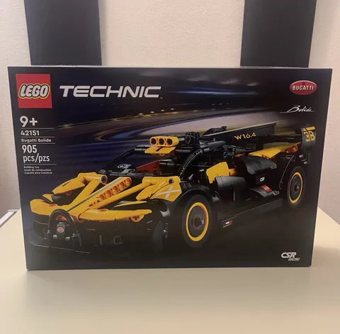 LEGO Technic 42151 Bugatti Bolide 905 pcs Pull Back Car Set Ages 9+