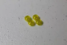 (4) LEGO 1x1 Round Plate - Transparent Yellow