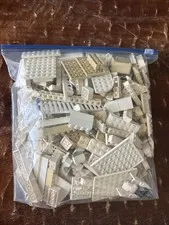 Lot of 1 Gallon White & Cream Assorted Lego Pieces Blocks Replacement Pieces