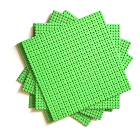 LEGO 32x32 Baseplate Lot - 6 Bright Green Base Plates 10" x 10" Grass Land Plate