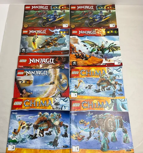 LEGO MIXED LOT OF 21 NINJAGA,CHIMA, AND CREATOR "MANUALS ONLY"