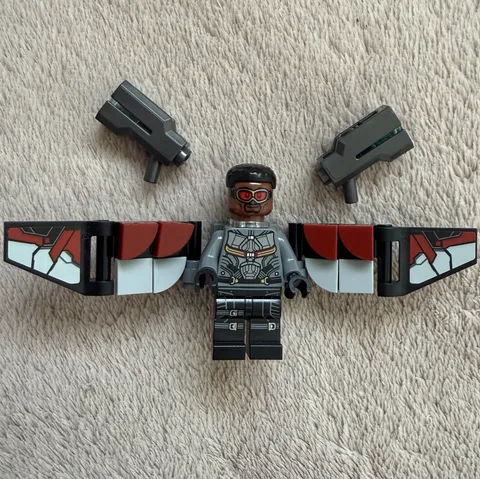 LEGO x Marvel: Falcon - Bluish Gray & Black Suit, Printed Legs, Wings (SH0929)