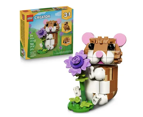 LEGO Creator 3-in-1 Cute Hamster w/ Flower Set 31176 Hedgehog Eagle Ages 7+