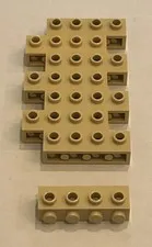Lego 30414 1x4 modified brick tan with studs on one side x 8