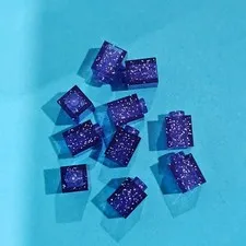 LEGO X10 Part 3005 Brick 1 x 1 Glitter Trans-Purple