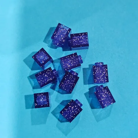 LEGO X10 Part 3005 Brick 1 x 1 Glitter Trans-Purple