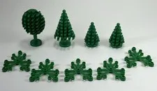 Vintage Lego Green Trees Leaves Pines Town City Round Triangle Replacements