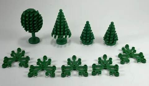 Vintage Lego Green Trees Leaves Pines Town City Round Triangle Replacements