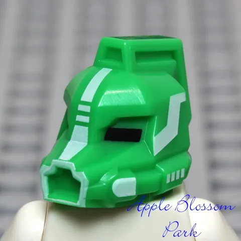 NEW Lego Bright Green Robot Minifig HELMET w/White - Galaxy Squad Space 70704