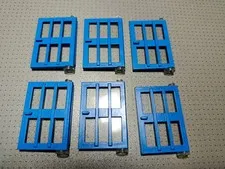 Vintage Lego Town 6 x Blue Doors with Panes Joblot Bundle