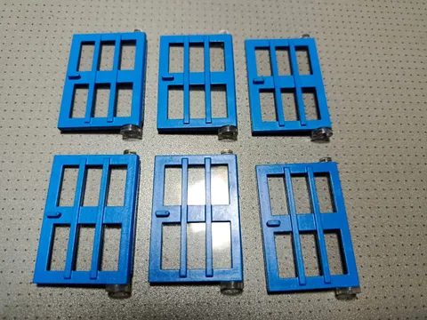 Vintage Lego Town 6 x Blue Doors with Panes Joblot Bundle