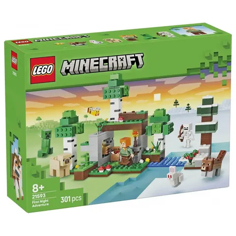 LEGO Minecraft The First Night Adventure Set 21593 Alex Creeper Skeleton 301pc