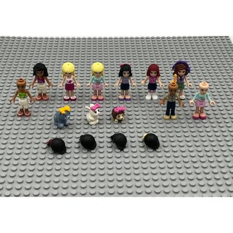 Lego Friends Minifigures Hair Animals Bundle Lot
