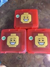 LEGO Red Project Case 13"x12.4"x3.12" with 10 x 0 Green Baseplate Lot X3