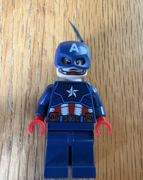 LEGO Captain America Minifigure Blue Suit Masked Super Hero Figure