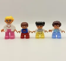 LEGO Duplo 4 Children Figures Lot Town Kids Boys Girls Flowers Hearts Stripes