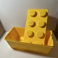 LEGO Classic Yellow Storage Brick Container with Lid, LEGO Stud Design