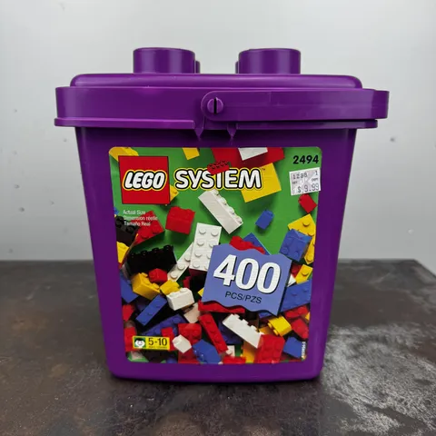 Vtg LEGO Basic: Purple Bucket Set 2494 w/ 400 pieces - NEW / SEALED