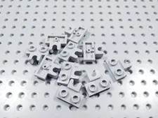 LEGO Lot of 10 Light Bluish Gray 1x2 Plates w/ Towball Socket on Side BC