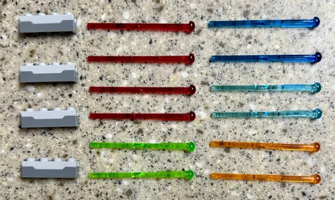 LEGO Star Wars 16 Pc (4) Spring Shooters (12) Assorted Darts Missiles Lasers