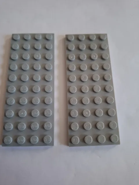 No 419 2x Lego plate 4x10.  3030 Light Grey
