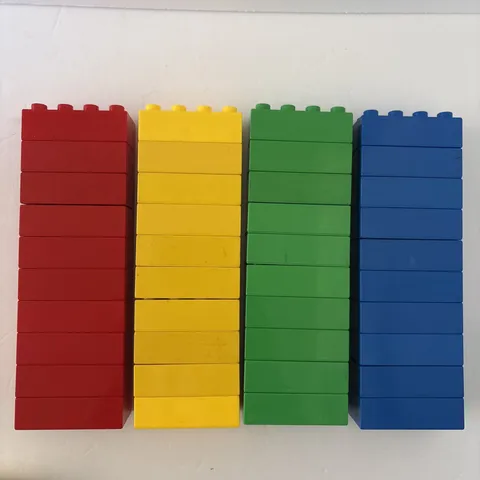 Large Lot 40 Lego Duplo 2 x 4 Bricks Blocks Red Yellow Green Blue